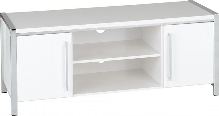 Charisma 2 Door TV Unit in White Gloss - Click Image to Close